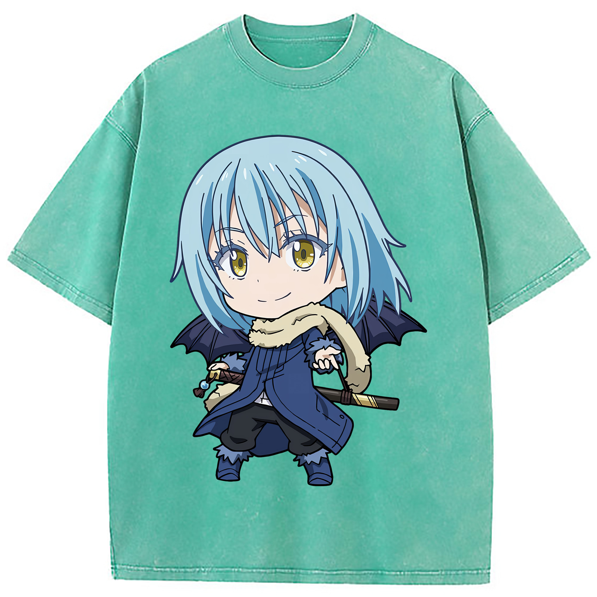 （画像用） 転スラ Regarding Reincarnated to Slime 綿100% ヴィンテージ風 半袖Tシャツ（フロントプリント）